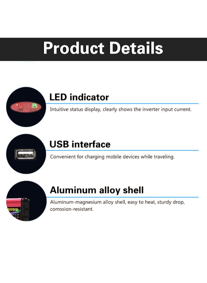 NIBEMINENT LED Indicator Sine Wave Power Inverter - Image 3