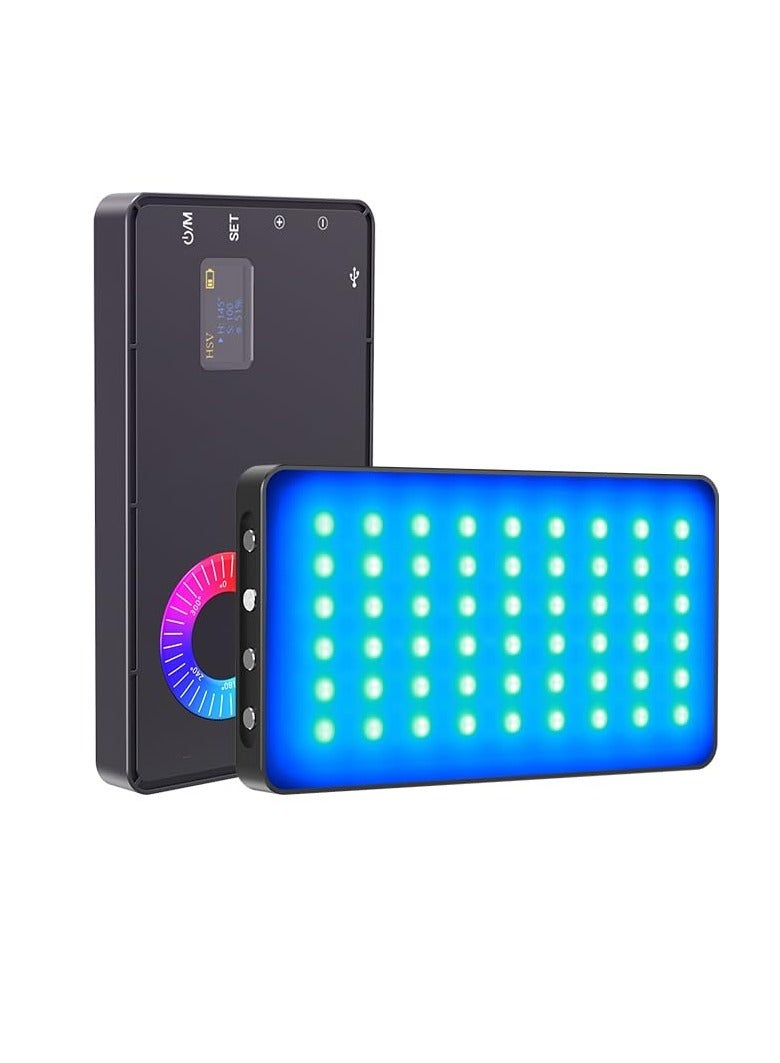 Excefore RGB Video Light, Portable LED Camera Light Panel 0-360 Full Color, CRI 95+ 2500-8500K LED 4000mAh Rechargeable DSLR Lighting, for Vlog Live Streaming Video Conference  - Image 1