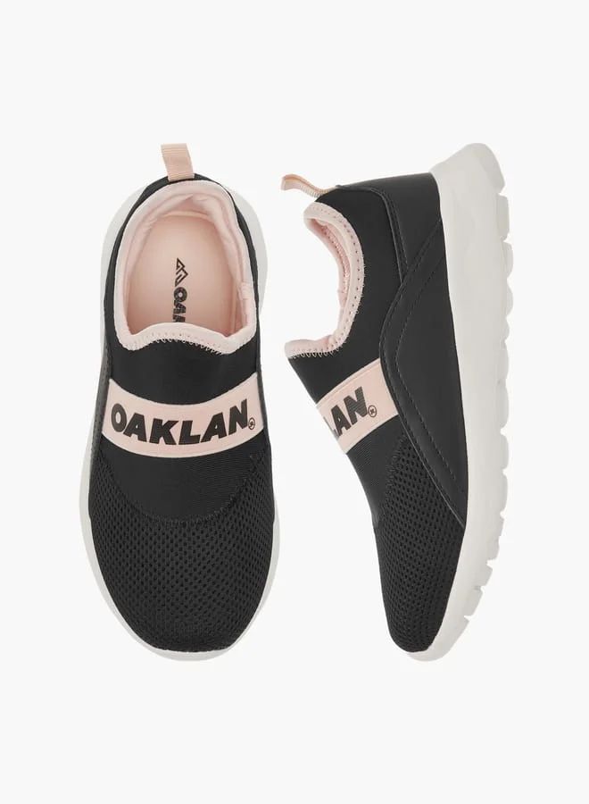 Oaklan by Shoexpress BLACK Girls by Shoexpress Logo Detail Slip-On Sports Shoes with Pull Tabs for Women | Best Price UAE