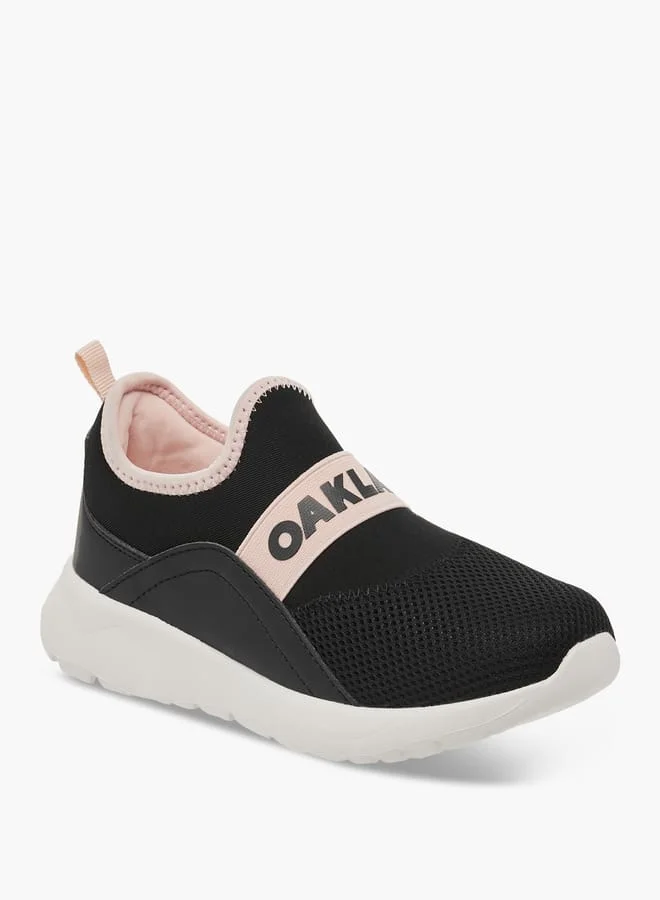 Oaklan by Shoexpress BLACK Girls by Shoexpress Logo Detail Slip-On Sports Shoes with Pull Tabs for Women | Best Price UAE