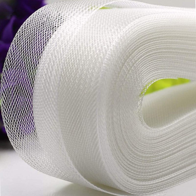 3 Inch 50 Yard Stiff Horsehair Braid for Polyester Boning Sewing Wedding Dress Dance Skirt Gowns Shaping Trimming Accessories 3inch White