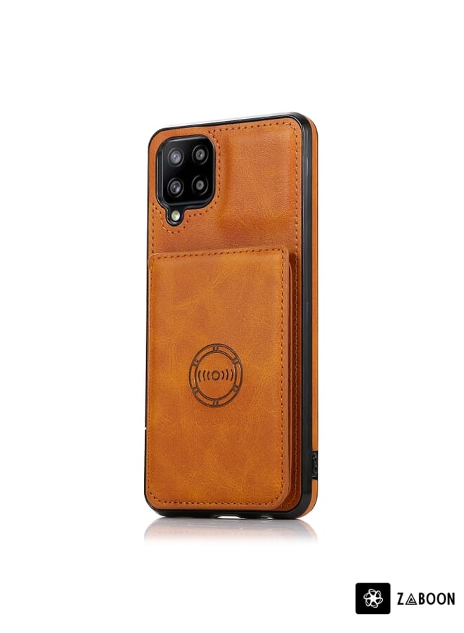 Zaboon حافظة واقية لهاتف سامسونج جالاكسي A12 5G بنقشة جلد العجل وحقيبة بطاقات مغناطيسية من PU - Image 2