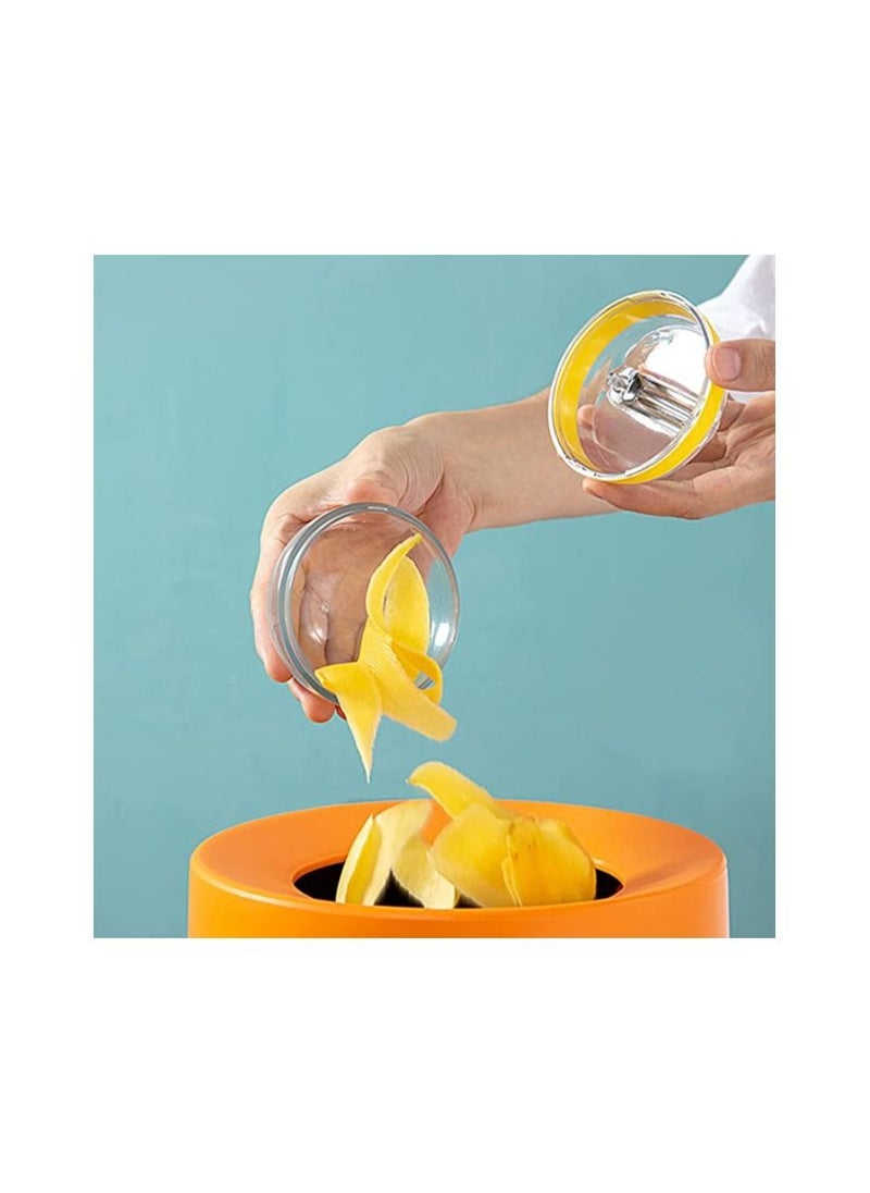 Spaceshoop - Round Peeler Multifunctional Stainless Steel Storage Type Peeling Knife Storage Peeler for Kitchen Vegetable Peeler with Container - Image 1