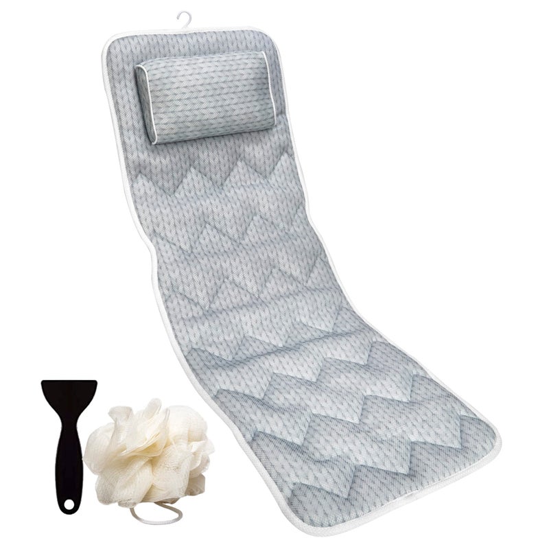 LADYMCBATH Lady McBath Full Body Bath Pillow  Luxury Bath Cushion for Tub Neck Shoulder and Back Support  21 Powerful NonSlip Suction Cups Machine Washable QuickDrying Bath Tub Back Cushion 