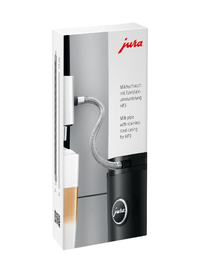 JURA Original Milk Hose with Stainless Steel Coating HP3 – Pack of 1 – 24114, Silver - Image 1
