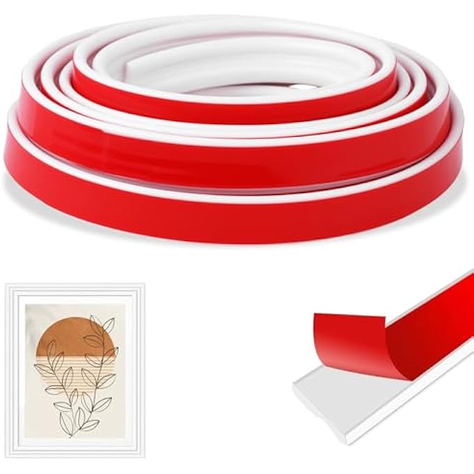 PEEL AND STICK WALL MOULDING PANELS, WALL DECORATION MOLDING TRIM，3D SELF ADHESIVE WALL PANELS KITS CHAIR RAIL PANEL MOLDING FOR MIRROR FRAME, CHAIR RAIL, WALL PROTECTION AND HOME DIY DECORATION - Image 2