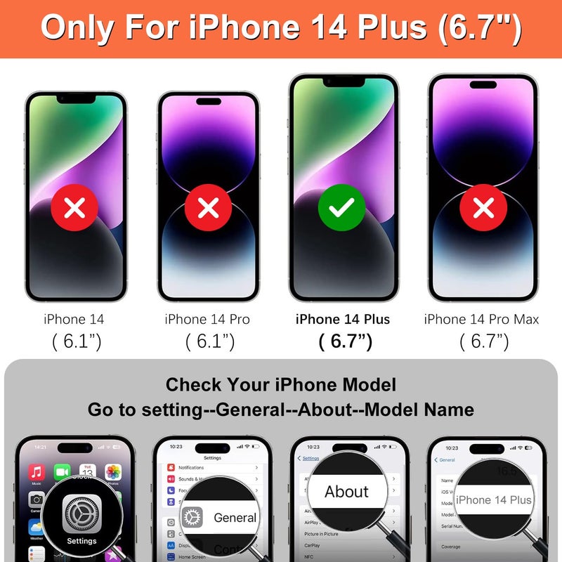 iCoverCase Compatible with iPhone 14 Plus Wallet Phone Case with Card Holder for Women, RFID Blocking Embossed PU Leather Wrist Strap Case 6.7 Inch (Heart Purple) - Image 2