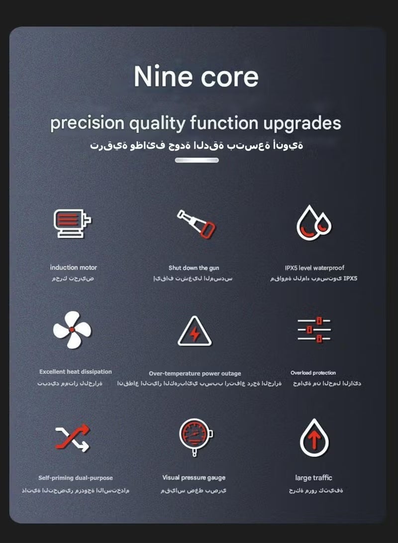 الحلم غسالة ضغط كهربائية 3600 PSI، غسالة كهربائية محمولة مدمجة عالية الضغط 2400 واط مع خرطوم 33 قدم، غسالة ضغط كهربائية لتنظيف السيارة والمنزل والحديقة والفناء - Image 5