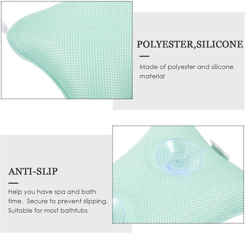 Bathtub Pillow Headrest with Suction Cups 3D Mesh Breathable Washable Bath Cushion for Tub Spa Relaxation Household and Hotel Use Random Color - Image 3
