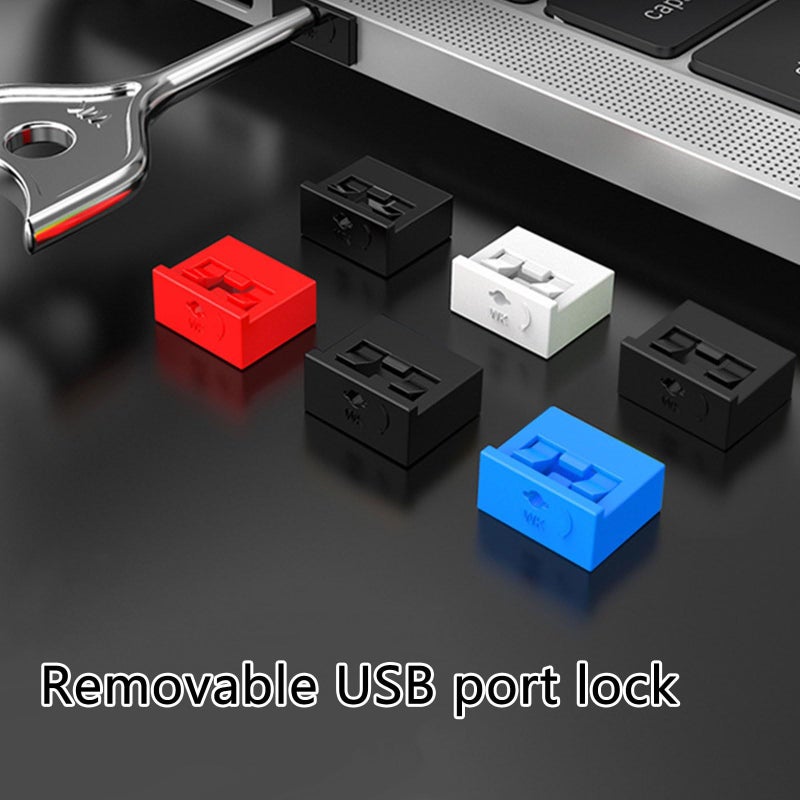 USB Port Blockers 2 Pieces Green Secure Data Protection for PC Laptop Notebook - Image 3