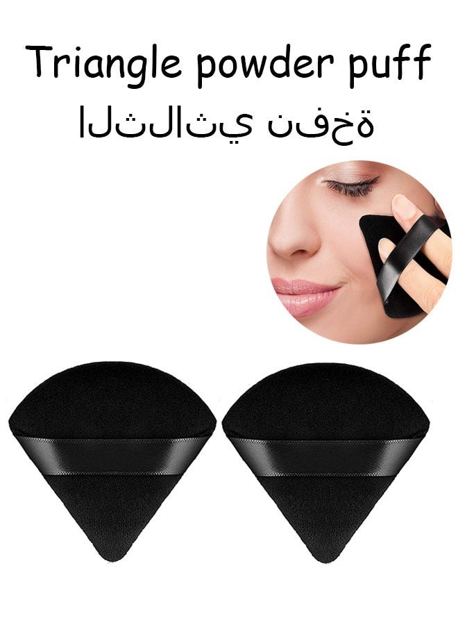 2 Pieces of Triangular Sponge, Easy Powder Extraction, Triangle Powder Puff, Fixed Makeup Puff, Air Cushion, Beauty Tool - Image 1