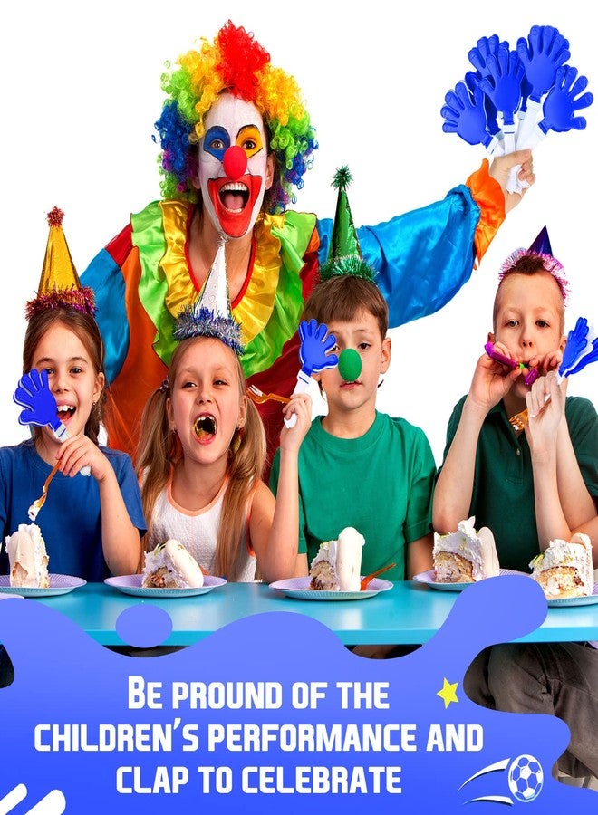 جونكين Junkin 48 قطعة من مصفقات اليد، مقاس 7.5 × 3.5 بوصة، صانعات ضوضاء، هدايا الحفلات، مصفقات، صانعات ضوضاء لأعياد الميلاد، جوائز الألعاب، مكافآت كرة القدم، الأحداث الرياضية، لوازم الهتاف (أزرق، أبيض) - Image 5