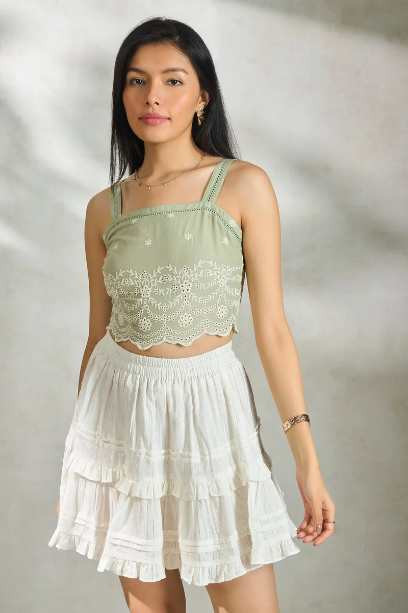 Virgio Cotton Wide Daywear Strap Cami Tops for Women