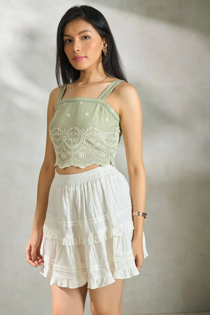 Virgio Cotton Wide Daywear Strap Cami Tops for Women