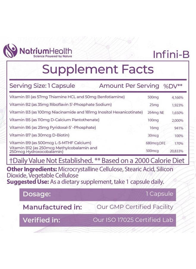 Nootropics Depot - Nootropics Depot Infini-B Advanced B-Complex | Optimal Absorption & Bio-Availability | Enhanced Cognitive & Metabolic Support | 120 Capsules - Image 1