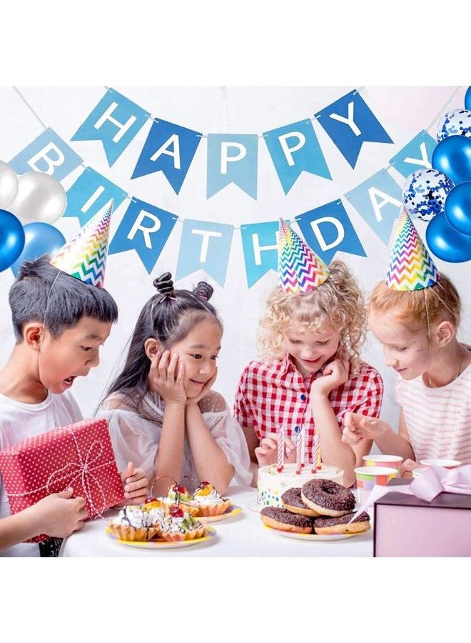 PTTIMFFM Blue Happy Birthday Banner & Balloon Decoration Kit with Air Pump, Complete Party Supplies for Kids, Teens, Adults - Image 5
