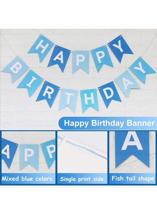 PTTIMFFM Blue Happy Birthday Banner & Balloon Decoration Kit with Air Pump, Complete Party Supplies for Kids, Teens, Adults - Image 4