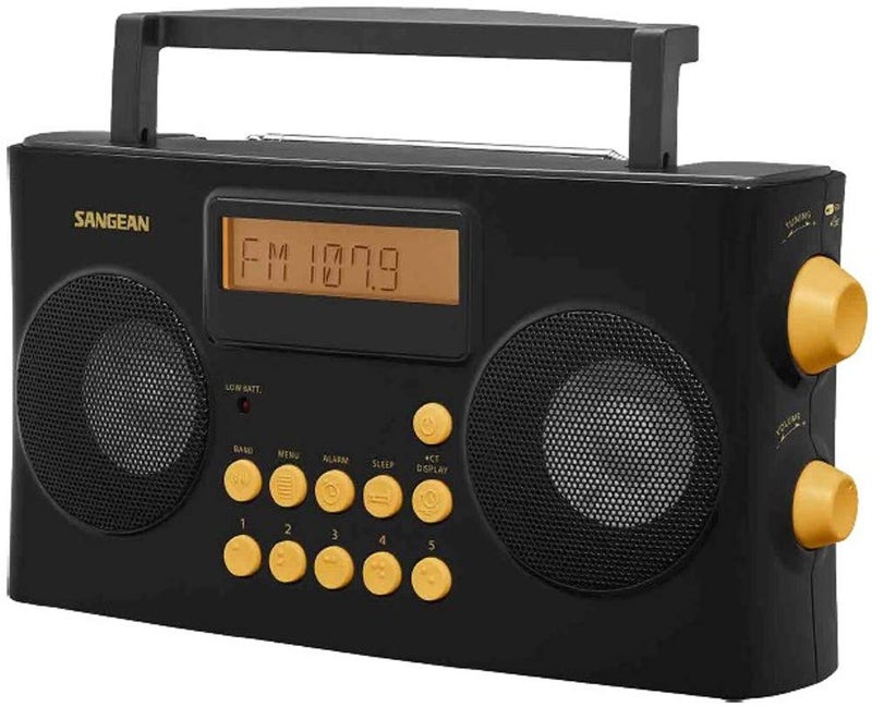 Sangean PR-D17 AM/FM-RDS Portable Radio Specially Designed for The Visually Impaired with Helpful Guided Voice Prompts, high Contrast Large Yellow Controls with Raised Symbols - Image 1