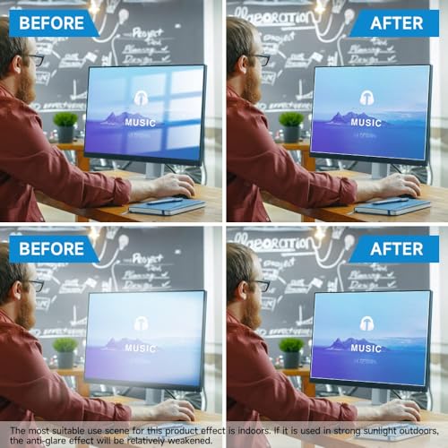 FFORITO F FORITO 2-Pack 24 inch Anti Glare Computer Screen Protector, Matte Computer Screen Cover Compatible with 24" Sceptre/HP/KOORUI/Dell/ViewSonic/BenQ/LG/SAMSUNG/ASUS Desktop with 16:9 Aspect Ratio - Image 5