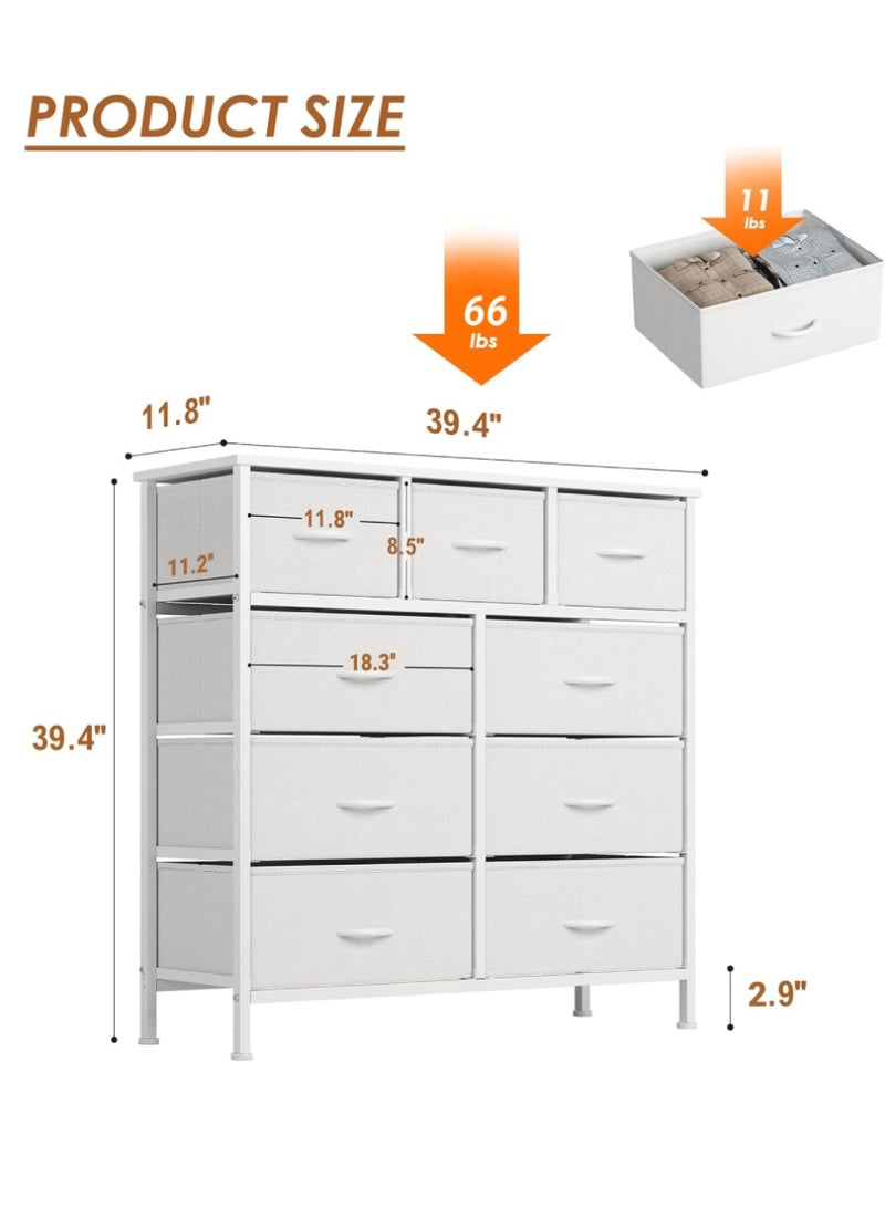 Gaayou 4-Layer Storage Cabinet with Drawers, 9-Drawer Fabric Dresser Storage Organizer, Fabric Storage Tower for Closet, Living Room, Hallway, Nursery - Image 2