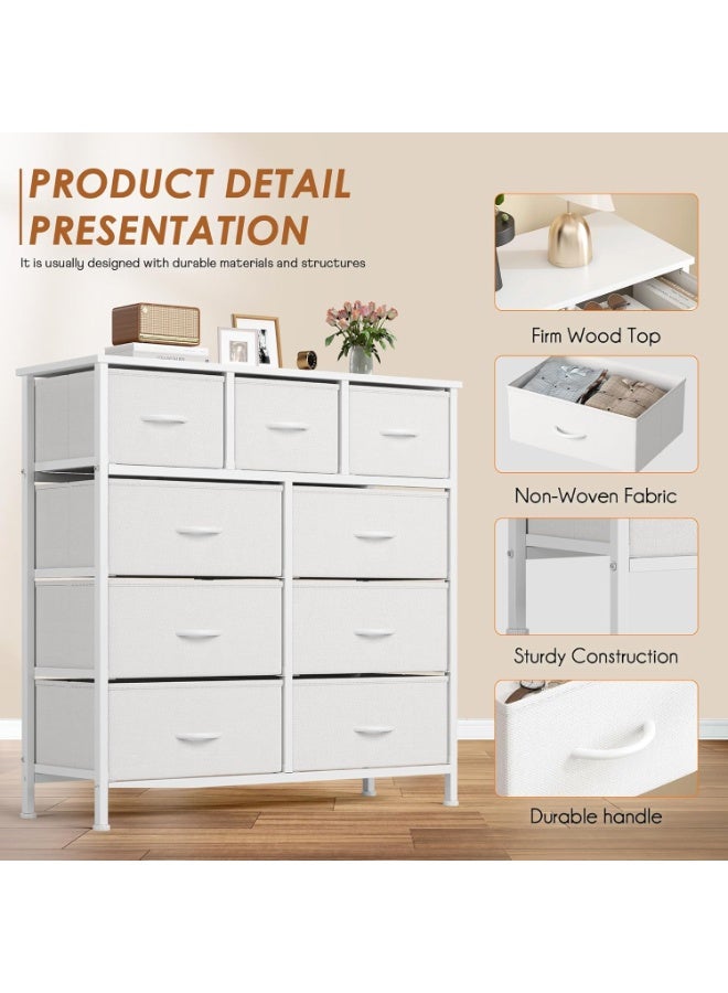 Gaayou 4-Layer Storage Cabinet with Drawers, 9-Drawer Fabric Dresser Storage Organizer, Fabric Storage Tower for Closet, Living Room, Hallway, Nursery - Image 3