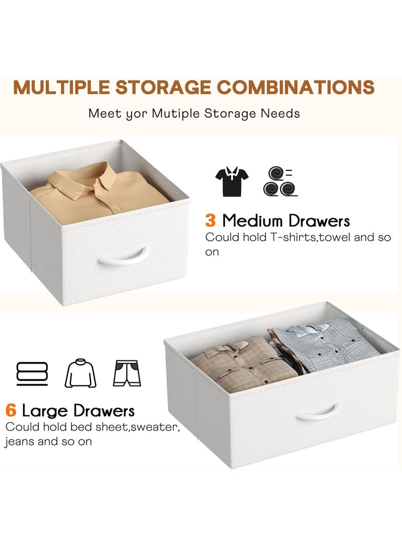 Gaayou 4-Layer Storage Cabinet with Drawers, 9-Drawer Fabric Dresser Storage Organizer, Fabric Storage Tower for Closet, Living Room, Hallway, Nursery - Image 4