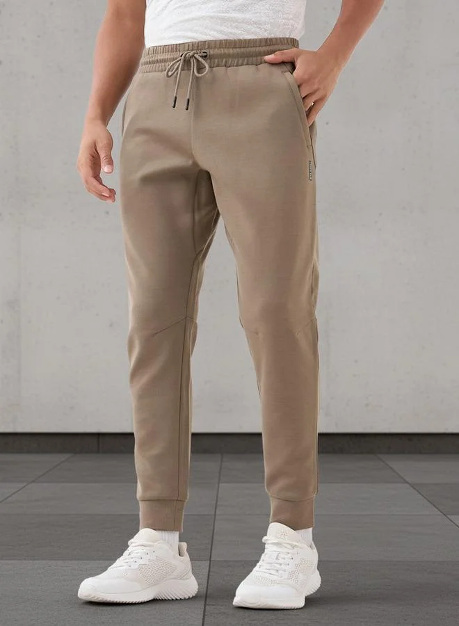 Men Regular Fit Joggers with Drawstring Waist
