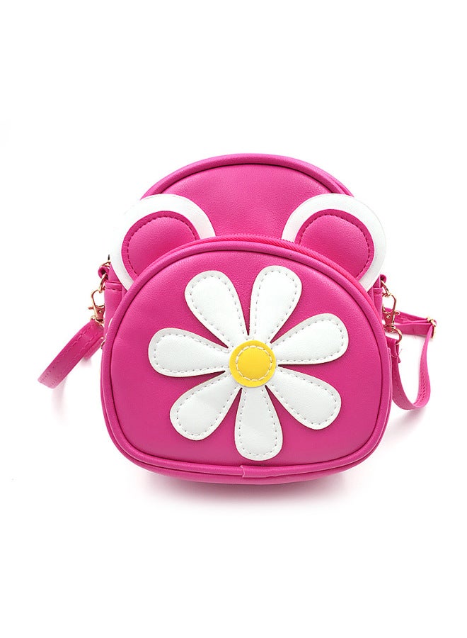 Sunflower Children's Shoulder Bag Cartoon Messenger Bag Fashion Girls' Mini Bag Dual-use Bag Wholesale-Color:Rose Red - Image 1