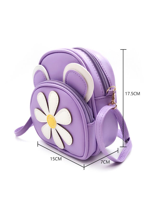 Sunflower Children's Shoulder Bag Cartoon Messenger Bag Fashion Girls' Mini Bag Dual-use Bag Wholesale-Color:Rose Red - Image 4