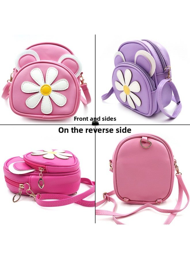 Sunflower Children's Shoulder Bag Cartoon Messenger Bag Fashion Girls' Mini Bag Dual-use Bag Wholesale-Color:Rose Red - Image 5