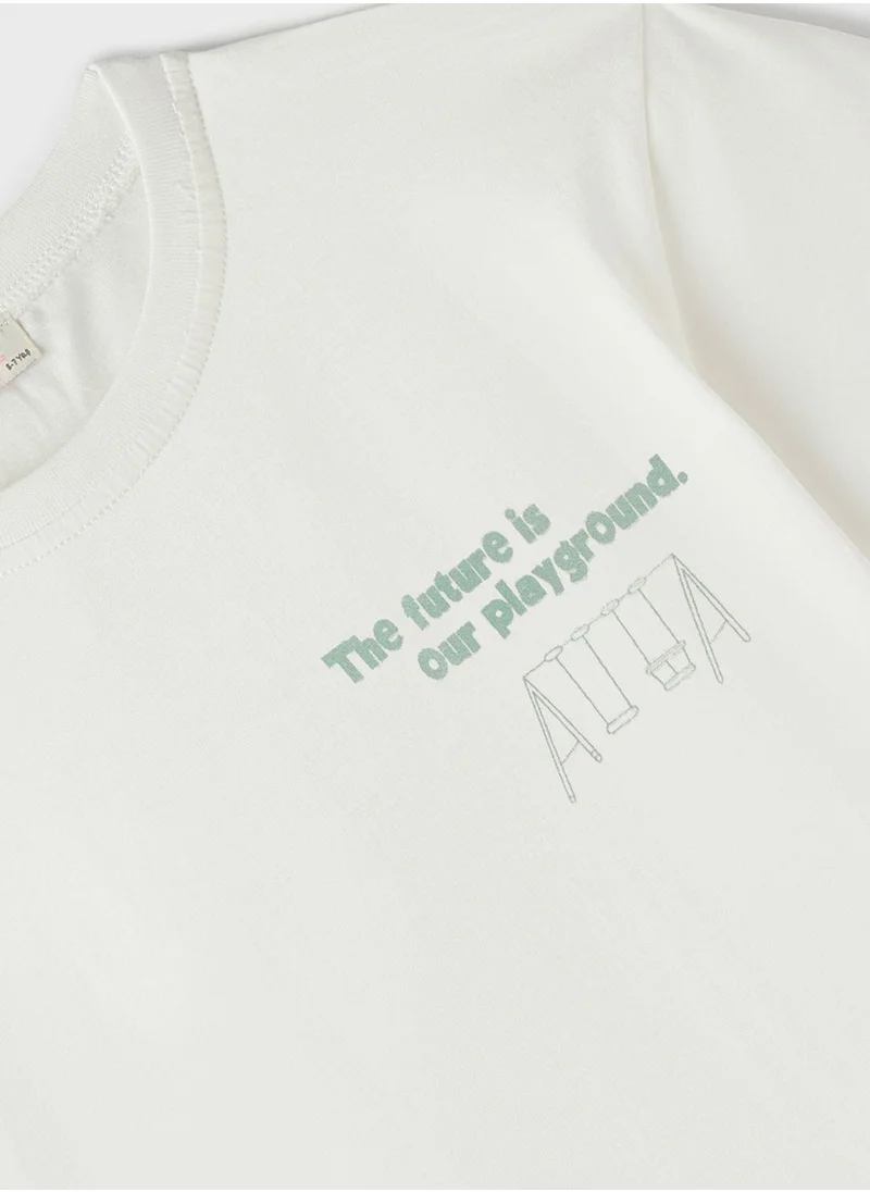 JUNE Kids Crew Neck T-Shirt And Short Sets