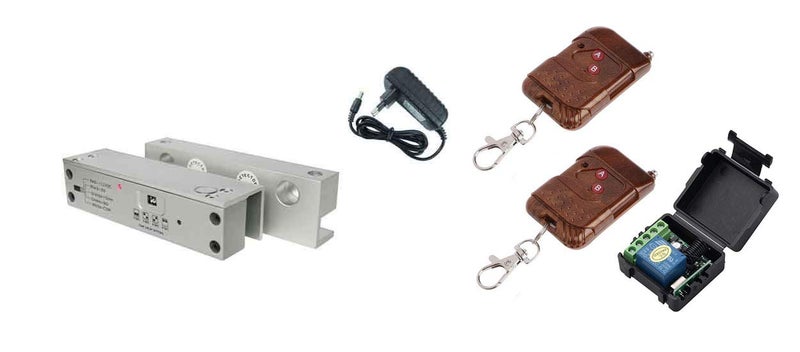 NAVKAR SYSTEMS Combo-CN12 Toughened Glass Door Lock to Open by 2 Remote with Receiver and Adapter - Image 1