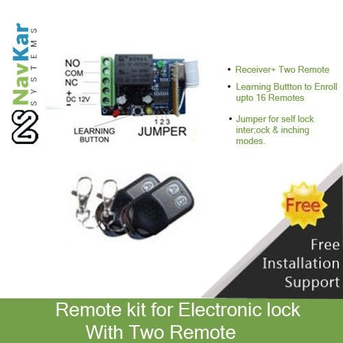NAVKAR SYSTEMS Combo-CN12 Toughened Glass Door Lock to Open by 2 Remote with Receiver and Adapter - Image 3