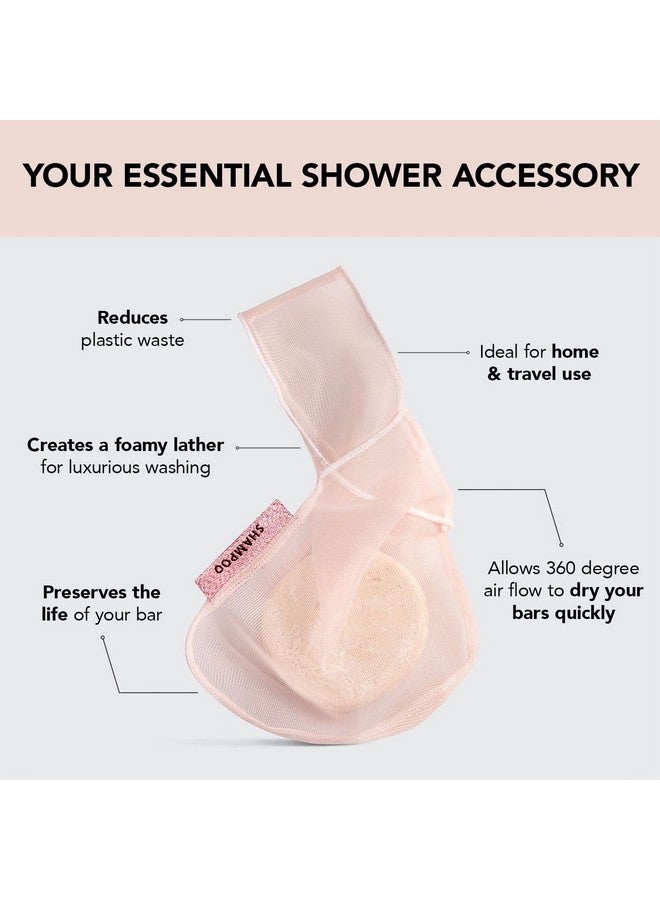 Kitsch Kitsch Bar Soap Saver Bag - Recycled Mesh Beauty Bar Soap Pouch for Body Wash, Conditioner & Shampoo Bars, Soap Savers Holder to Preserve Bar Soap, Eco-Friendly, Patented Soap Bag - Blush - Image 3