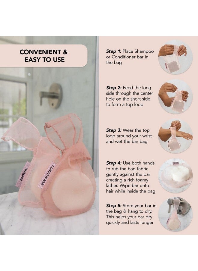 Kitsch Kitsch Bar Soap Saver Bag - Recycled Mesh Beauty Bar Soap Pouch for Body Wash, Conditioner & Shampoo Bars, Soap Savers Holder to Preserve Bar Soap, Eco-Friendly, Patented Soap Bag - Blush - Image 4