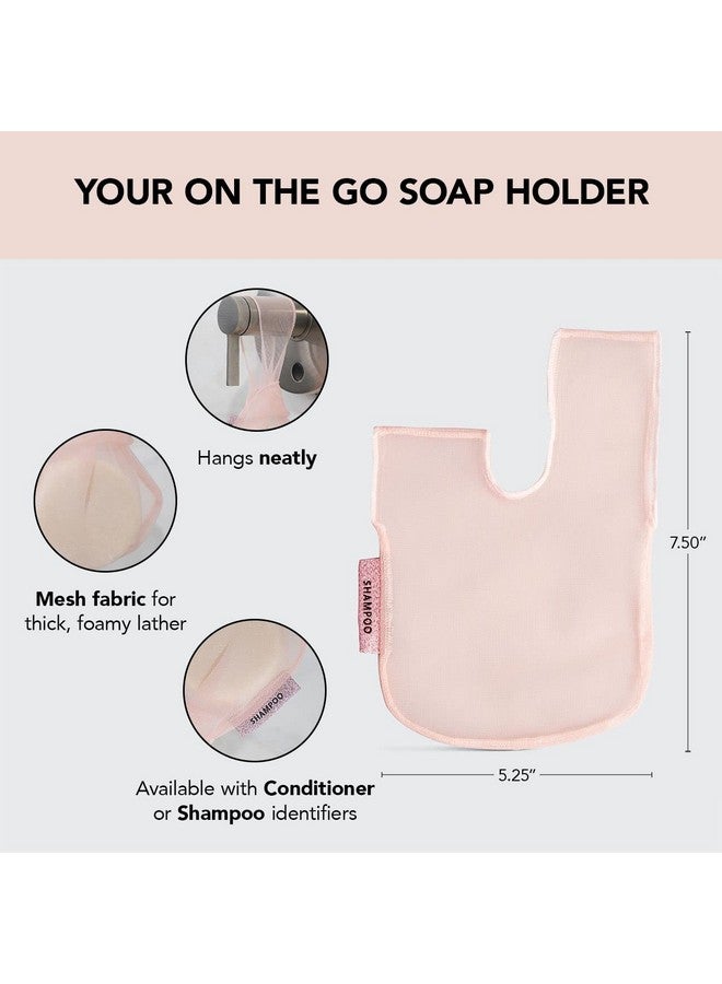 Kitsch Kitsch Bar Soap Saver Bag - Recycled Mesh Beauty Bar Soap Pouch for Body Wash, Conditioner & Shampoo Bars, Soap Savers Holder to Preserve Bar Soap, Eco-Friendly, Patented Soap Bag - Blush - Image 2