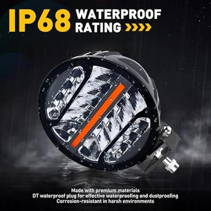 توبيز Td0390D مصابيح قيادة دائرية مقاس 7 بوصات مع ضوء نهاري أبيض كهرماني - Image 5