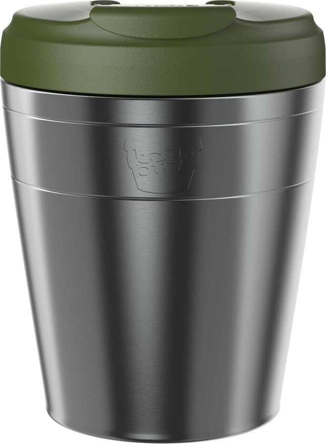 KeepCup Commuter Travel Mug - Insulated Stainless Steel Reusable Coffee Cup with Spillproof Flip Lid - 16oz/454ml - Pine - Image 1