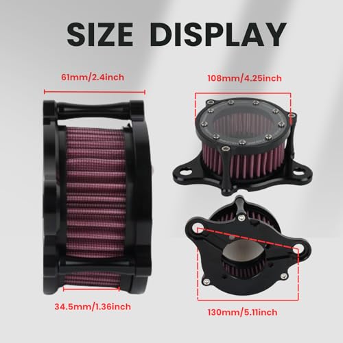 PSLER Motorcycle Air Filter Cleaner Intake for Sportster All Models 2004-2020, Police XL883P Iron 883 XL883 XL883N XL883R XL883P XL1200 XL1200L XL1200X Forty Eight XL1200X CNC Sportster accessories - Image 5