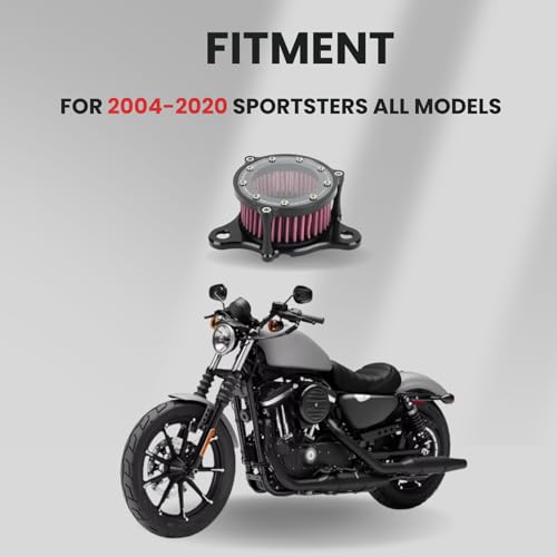 PSLER Motorcycle Air Filter Cleaner Intake for Sportster All Models 2004-2020, Police XL883P Iron 883 XL883 XL883N XL883R XL883P XL1200 XL1200L XL1200X Forty Eight XL1200X CNC Sportster accessories - Image 2