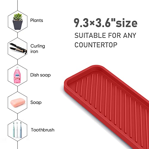 EG-SIPRO Kitchen Sink Organizer Tray,Sponge Holder for Kitchen Sink Bathroom Counter Tray Sponge Caddy Silicone Soap Holder for Soap dispenser, Bottle, Dishwashing Accessories(2-pack) - Image 5