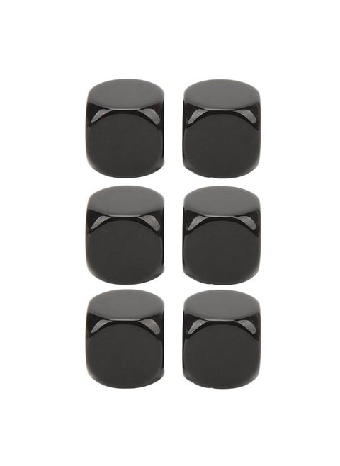 6Pcs Large Dice Set Round Corner Waterproof Oxidation Resistance Smooth Surface Dice for Bar DIY Black