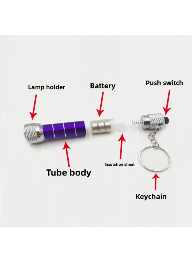 Aluminum Alloy 5LED Portable Small Flashlight Mini Travel Convenient Keychain Light Manufacturers Wholesale-Color:Blue  - Image 4