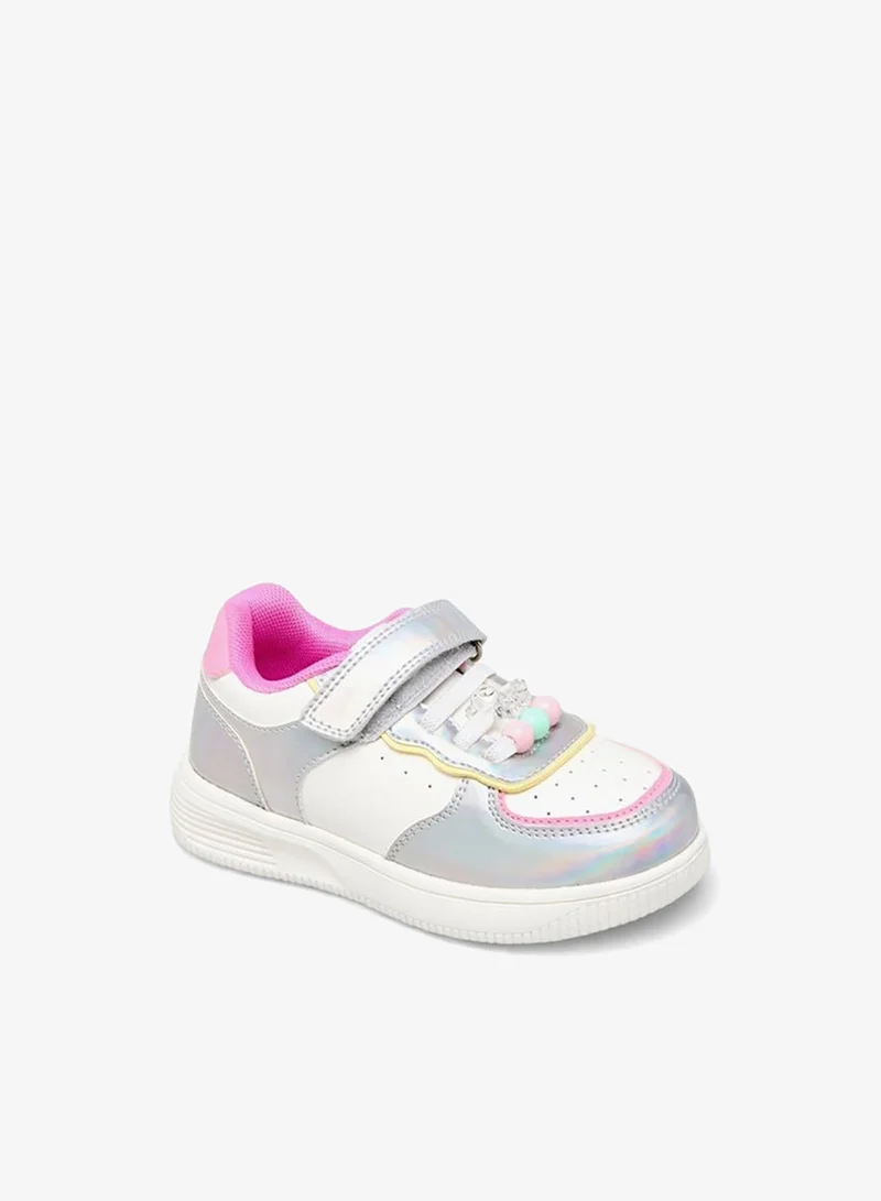 Flora Bella By Shoexpress SILVER Flora Bella Girls Hook and Loop Ankle Sneakers for Women | Best Price UAE