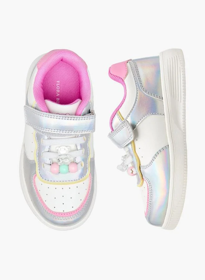 Flora Bella By Shoexpress Girls Hook And Loop Ankle School Sneakers