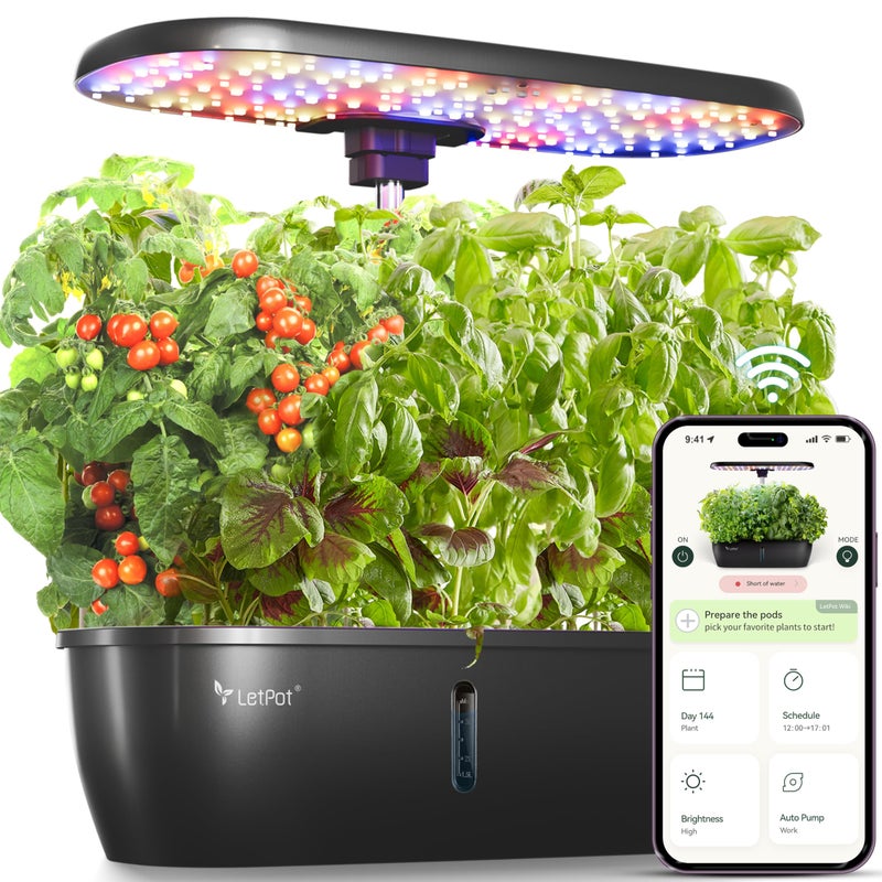 LETPOT LPH-Lite Hydroponics Growing System, 12 Pods Smart Herb Garden Kit Indoor, Indoor Garden, APP & WiFi Controlled, with 24W Growing LED, 5.5L Water Tank, Pump System, Automatic Timer - Image 1
