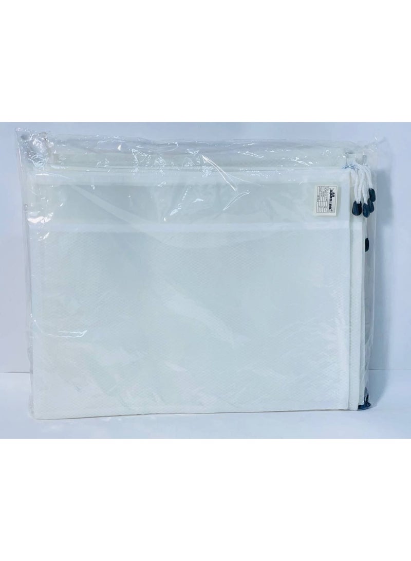 حافظة سوستة و شبكة  الحافظة الشفافة القماش علي بلاستيك  و تجمعلك كل الورق و للورق A3 بالالوان الكيس : ١٢ قطعة - Image 3