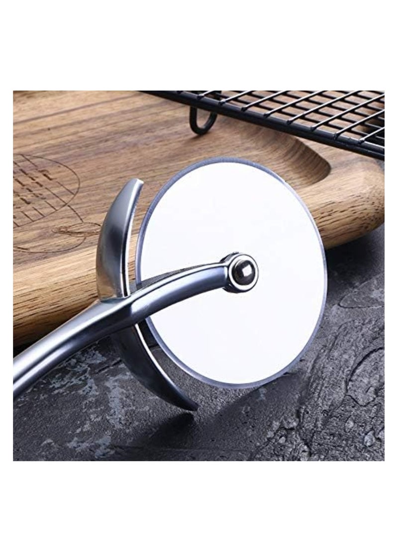 Pizza Cutter Wheel Non-Slip Handle with Stainless Steel Sharp Blade Super Easy to Clean