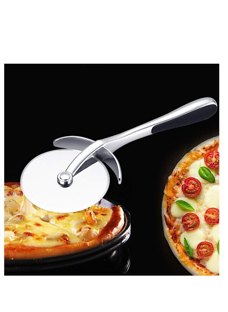 Pizza Cutter Wheel Non-Slip Handle with Stainless Steel Sharp Blade Super Easy to Clean