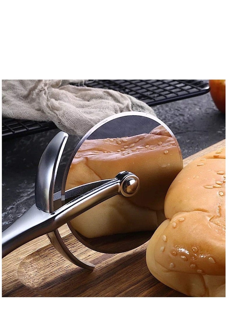 Pizza Cutter Wheel Non-Slip Handle with Stainless Steel Sharp Blade Super Easy to Clean
